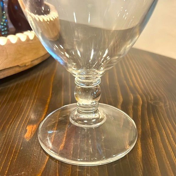 Vintage Apothecary Empoli Jar Clear Glass Footed Jar - Picture 6 of 9